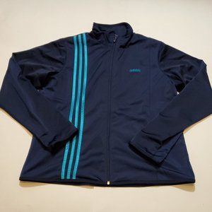 Adidas Blue Long Sleeve Full Zip Track Jacket Women's XL Excellent Condition